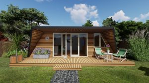 Malta Garden Cabin. Wooden trapezoidal garden house. Secret Garden Cabin