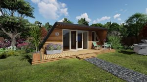 Malta Garden Cabin. Wooden trapezoidal garden house. Secret Garden Cabin