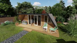 Malta Garden Cabin. Wooden trapezoidal garden house. Secret Garden Cabin