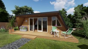 Malta Garden Cabin. Wooden trapezoidal garden house. Secret Garden Cabin